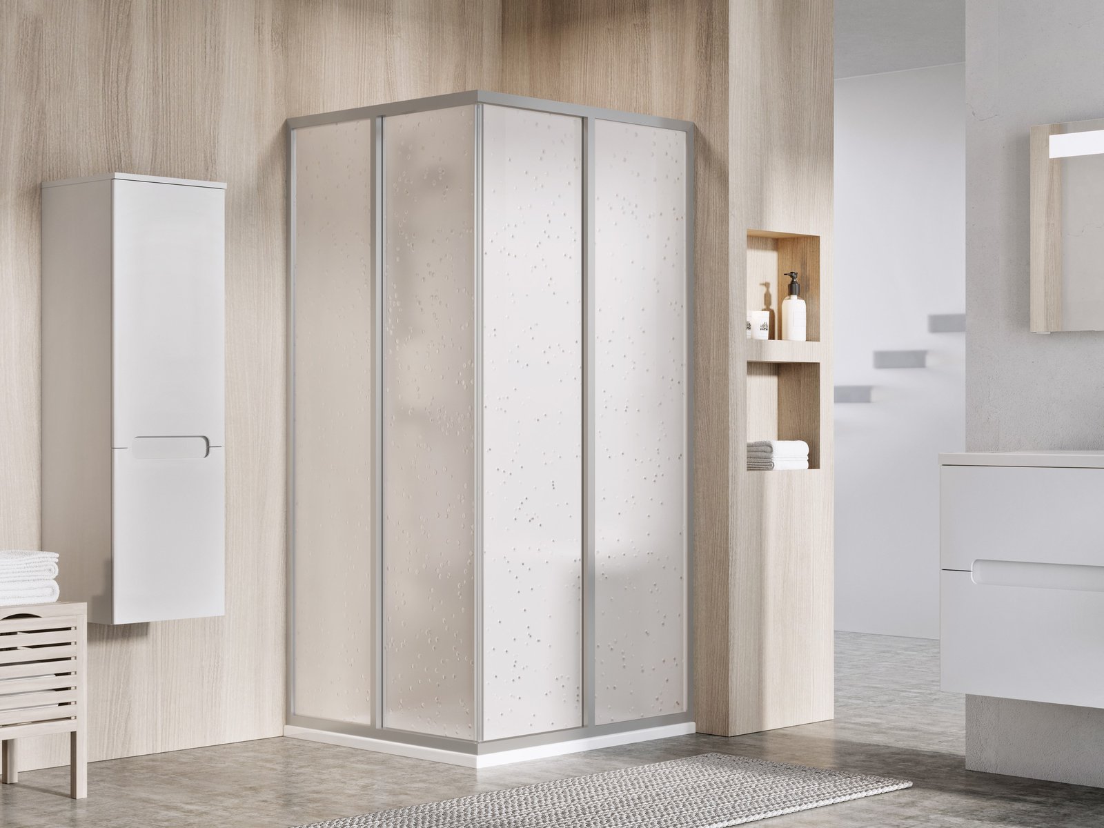 Ravak Supernova zuhanyajtók 80 cm tolható szatén matt/polisztirol anyag 14V40UO211