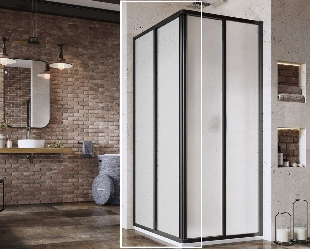 Ravak Supernova zuhanyajtók 90 cm tolható fekete matt/polisztirol anyag 14V703O211