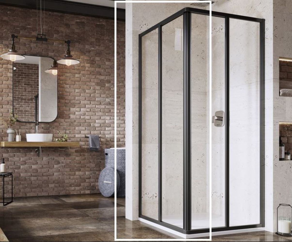 Ravak Supernova zuhanyajtók 100 cm tolható fekete matt/átlátszó üveg 14VA03O2Z1