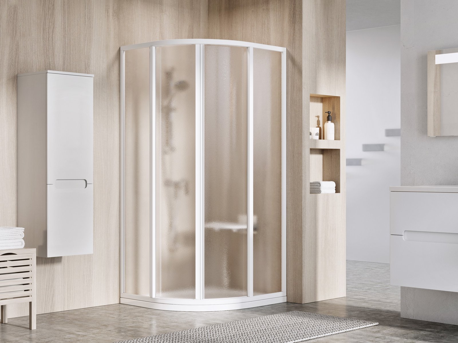 Ravak Supernova zuhanykabin 80x80 cm félkör alakú fehér fényes/ 3114O102ZG