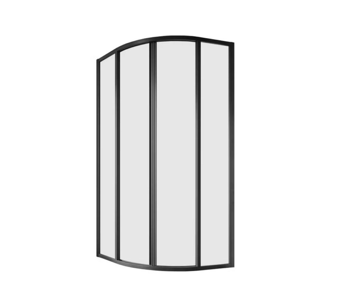Ravak Supernova zuhanykabin 80x80 cm félkör alakú fekete matt/átlátszó üveg 3114O302Z1