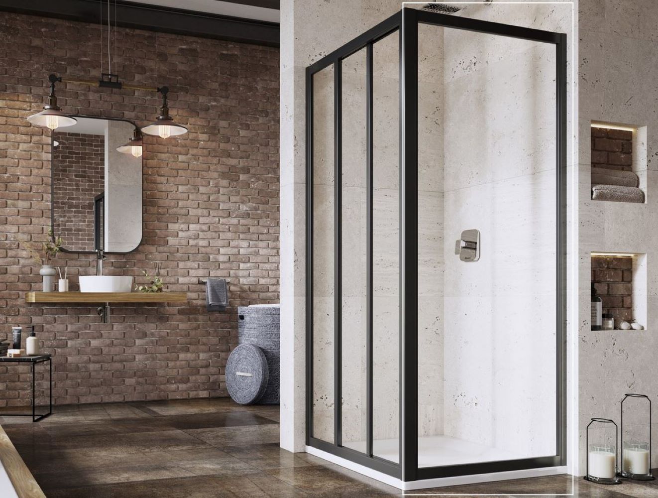 Ravak Supernova zuhanyfal 75 cm fekete matt/átlátszó üveg 940303R2Z1