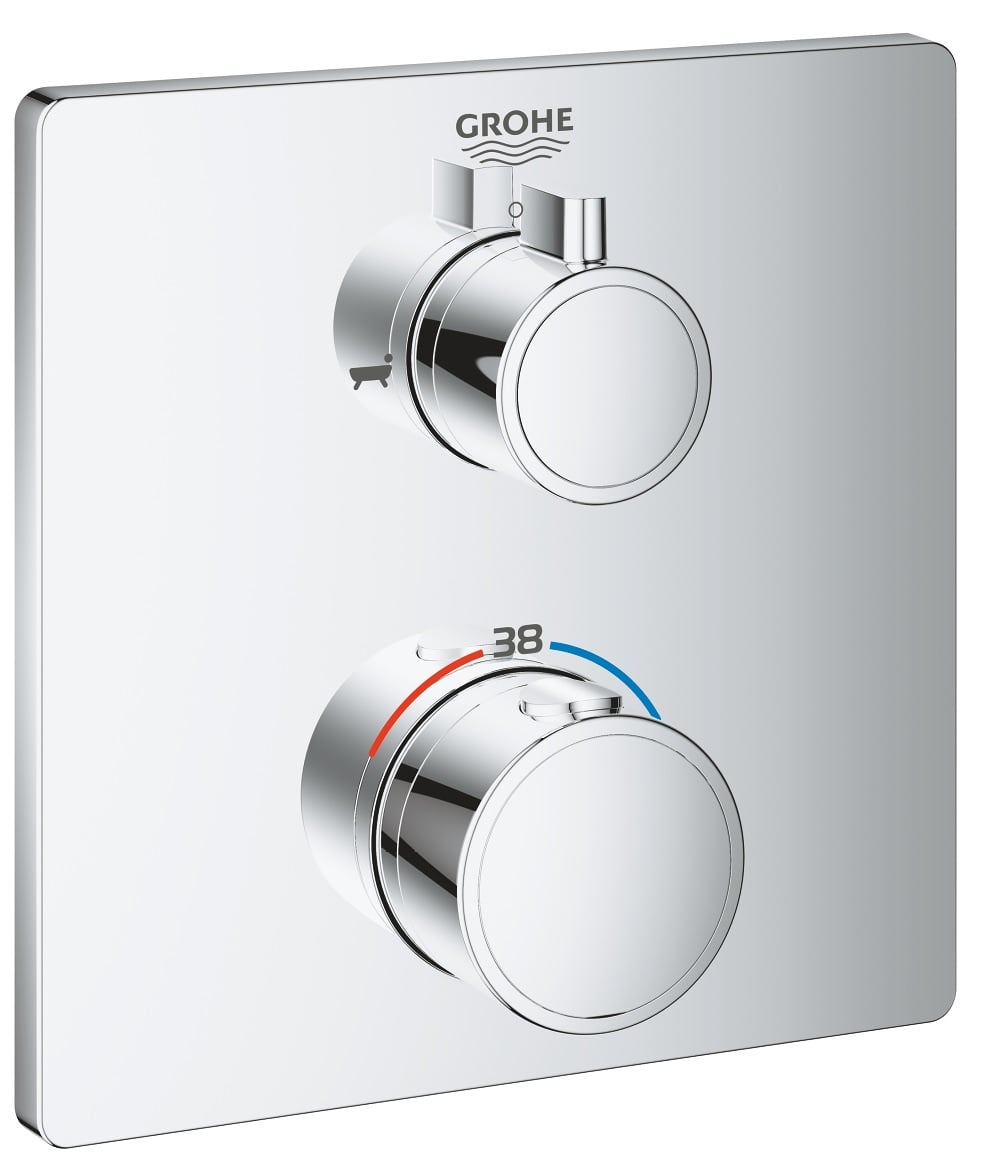 Grohe Grohtherm kád és zuhany csaptelep süllyesztett z termosztáttal StarLight Chrome 24080000