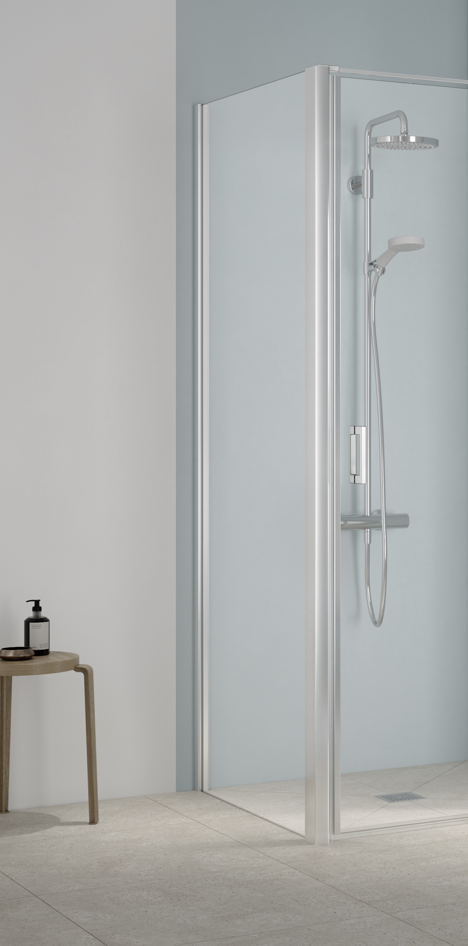 Kermi Cada XS zuhanyfal 110 cm ezüst fényes/átlátszó üveg CKTWD11020VPK
