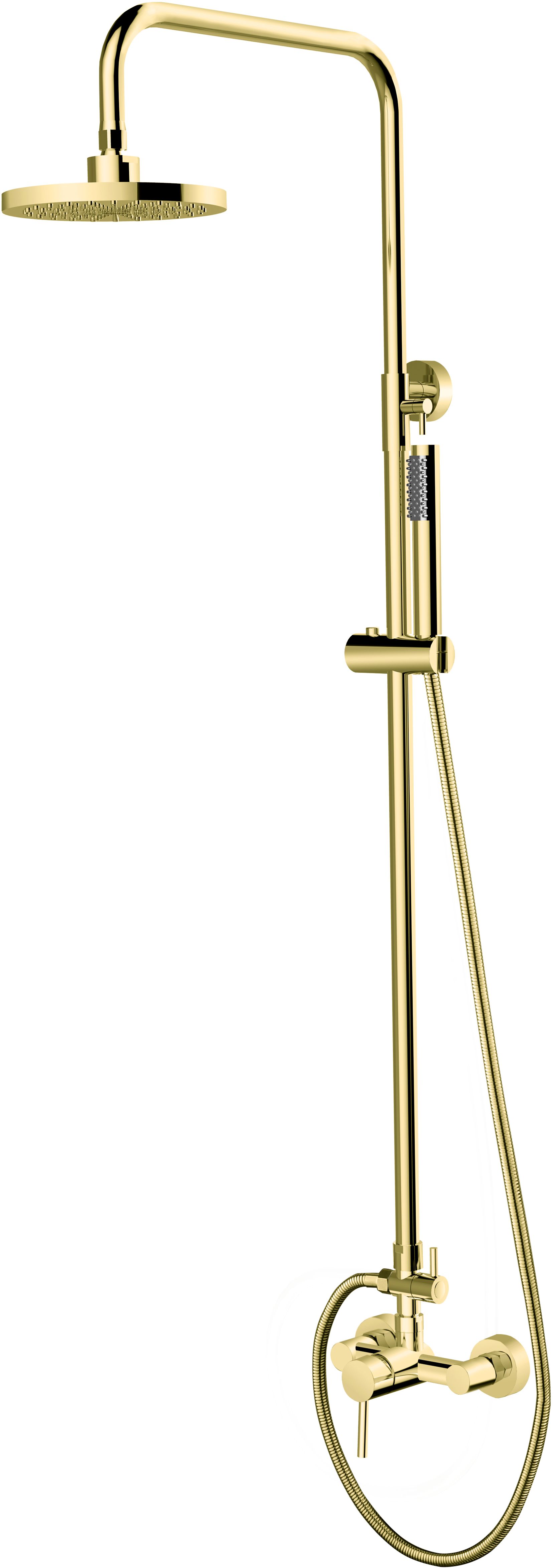 Besco Decco zuhany készlet fal trópusi zuhany opcióval arany BP-DIN-ZL