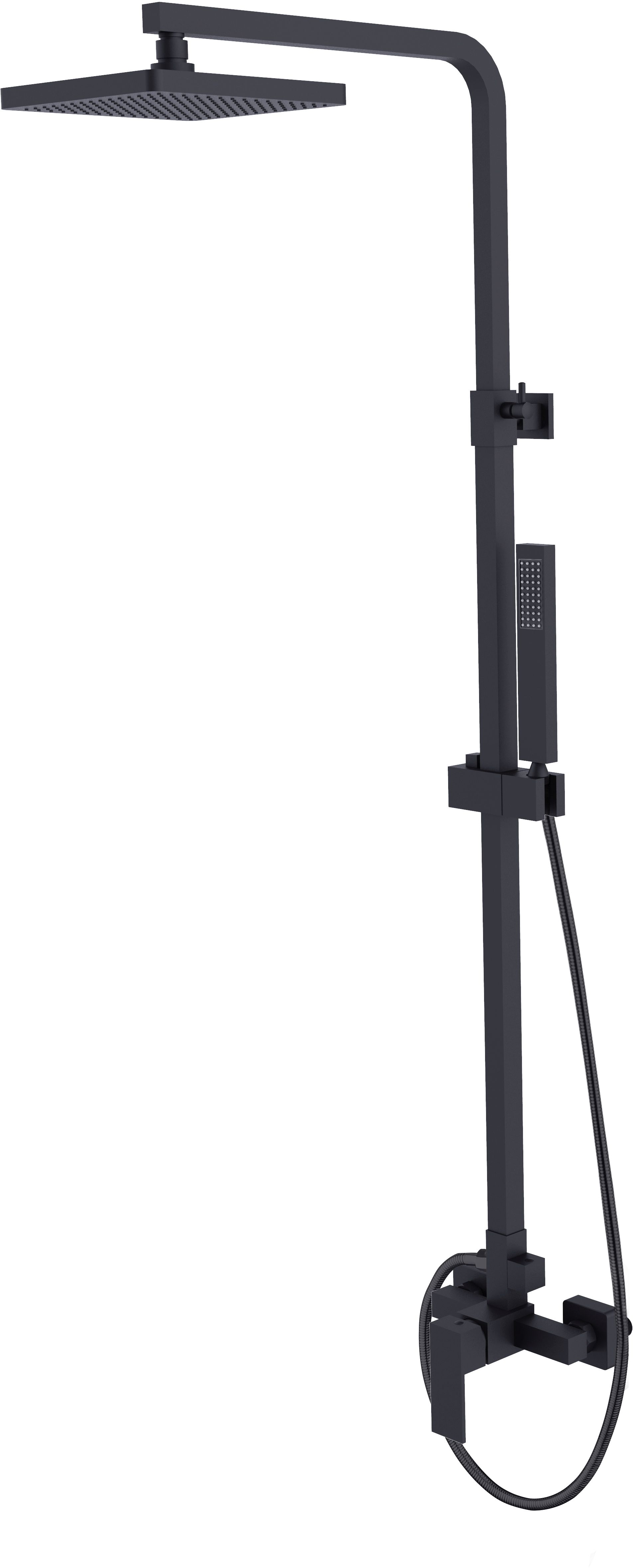 Besco Modern Varium zuhany készlet fal trópusi zuhany opcióval fekete BP-MVN-CZ