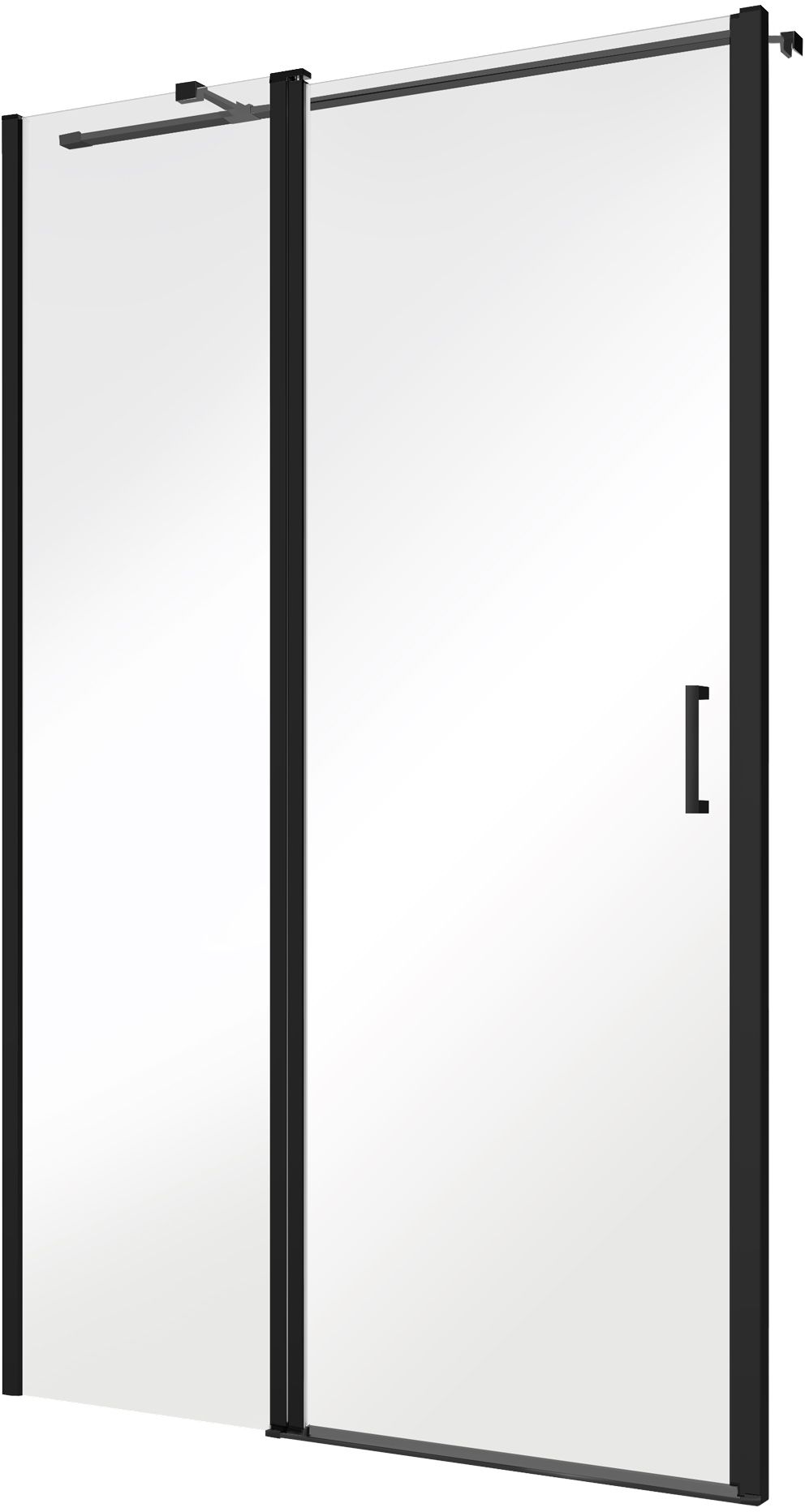Besco Exo-C Black zuhanyajtók 110 cm dönthető fekete matt/átlátszó üveg ECB-110-190C