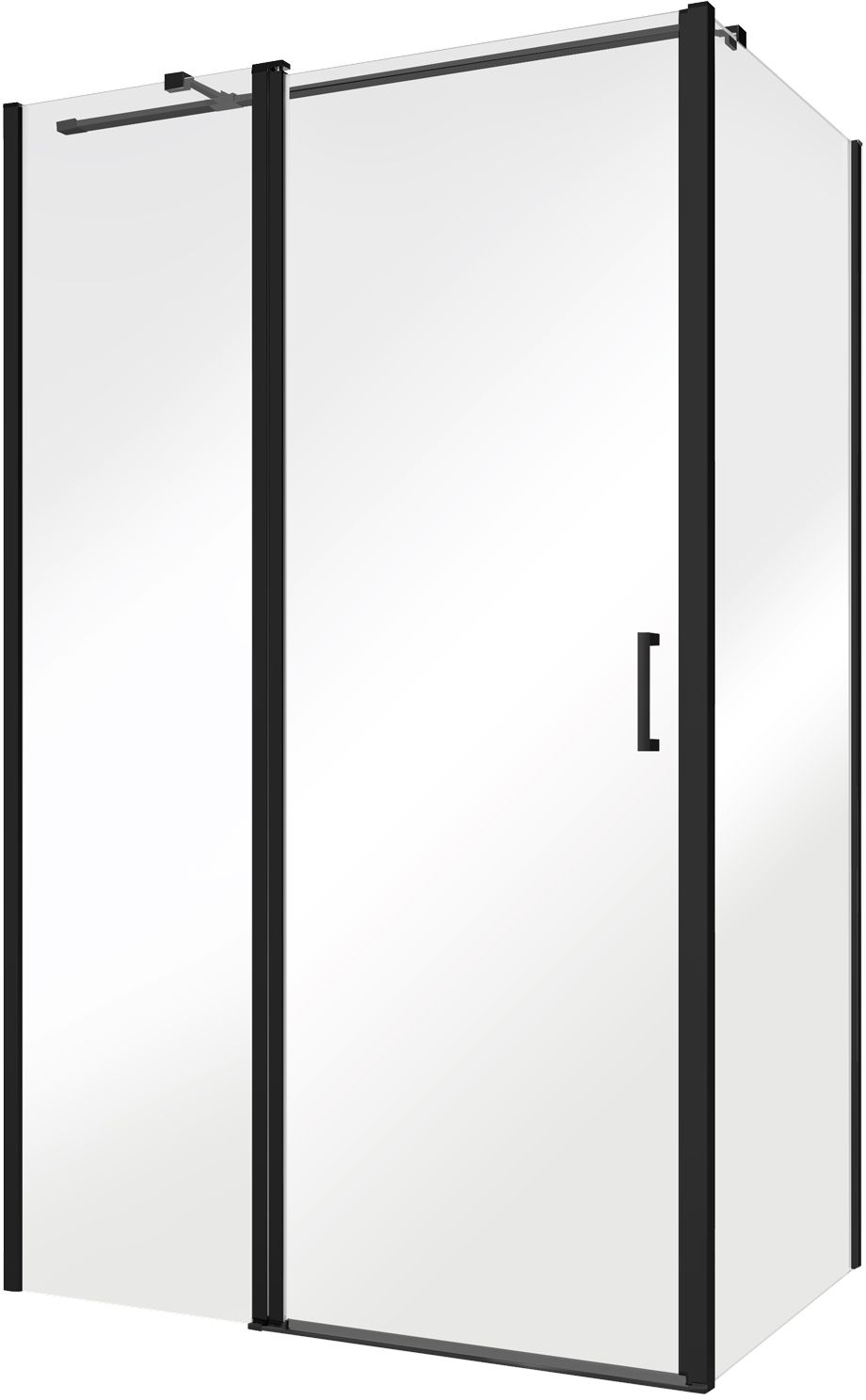 Besco Exo-CH Black zuhanyfal 80 cm fekete matt/átlátszó üveg PCH-8B-190C