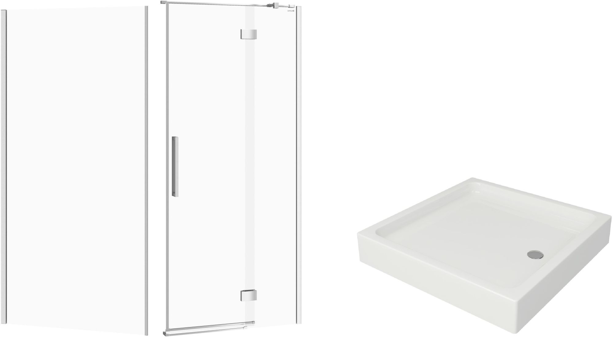 Set zuhanyajtók Cersanit Crea S159-006, zuhanyfal Cersanit Crea S159-010, S204-012