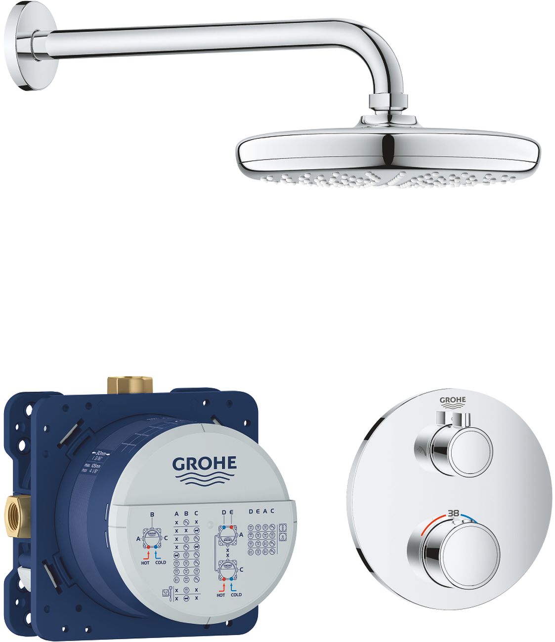 Grohe Grohtherm zuhany készlet beépített termosztáttal Igen StarLight Chrome 34726000