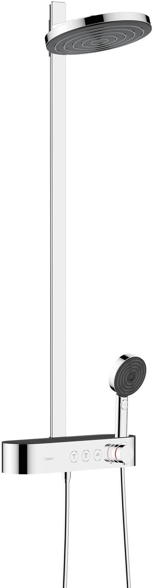 Hansgrohe Pulsify S zuhany készlet fal termosztáttal trópusi zuhany opcióval króm 24240000