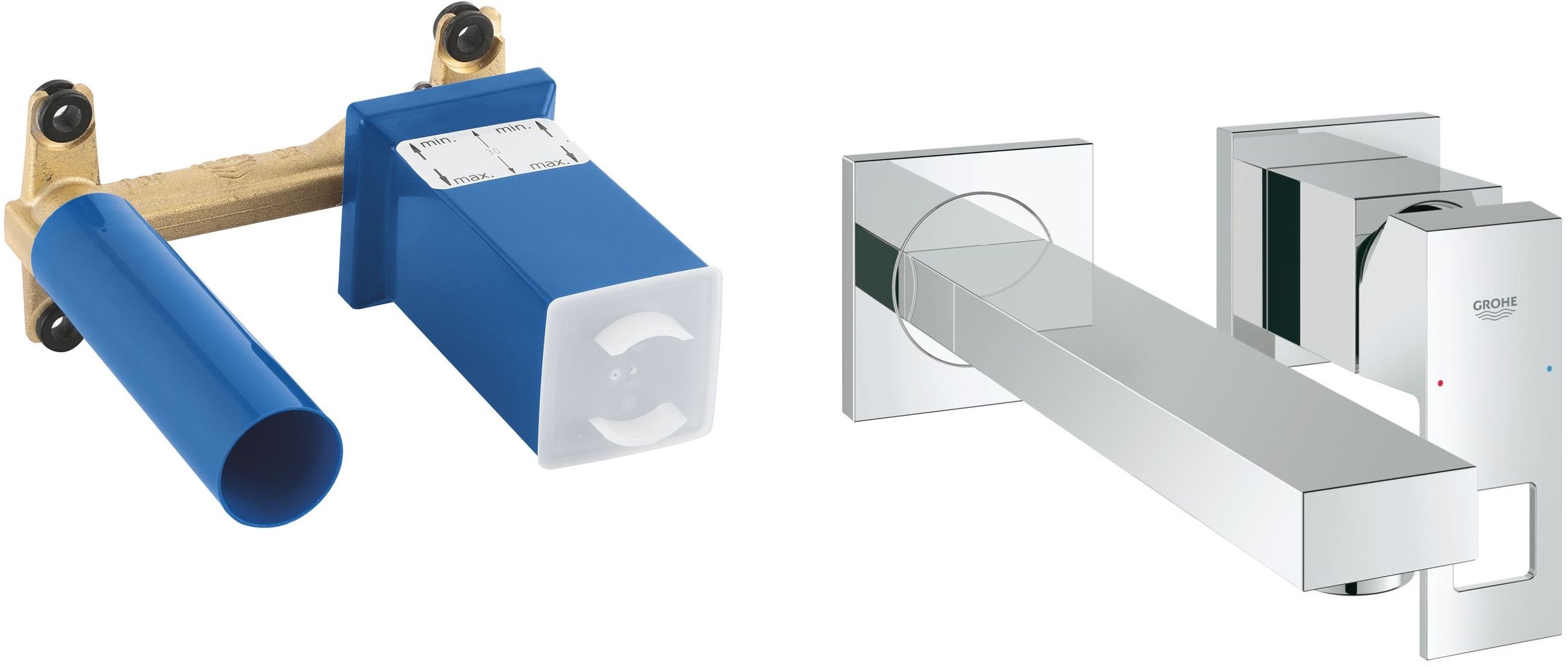 Készlet mosdócsaptelep Grohe Eurocube 23447000, falsík alatti elem Grohe 23200002