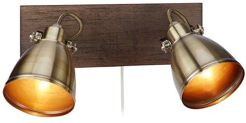 Markslöjd Native oldalfali lámpa 2x18 W sárgaréz-barna 108214