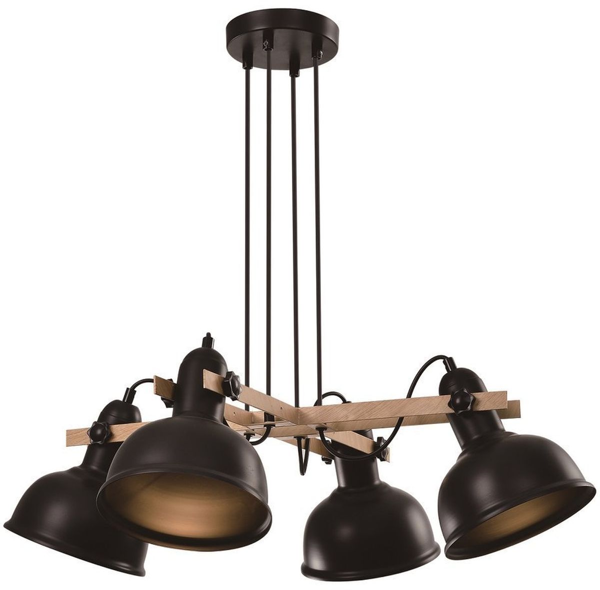 Candellux Reno függőlámpa 4x40 W fekete-fa 34-78155