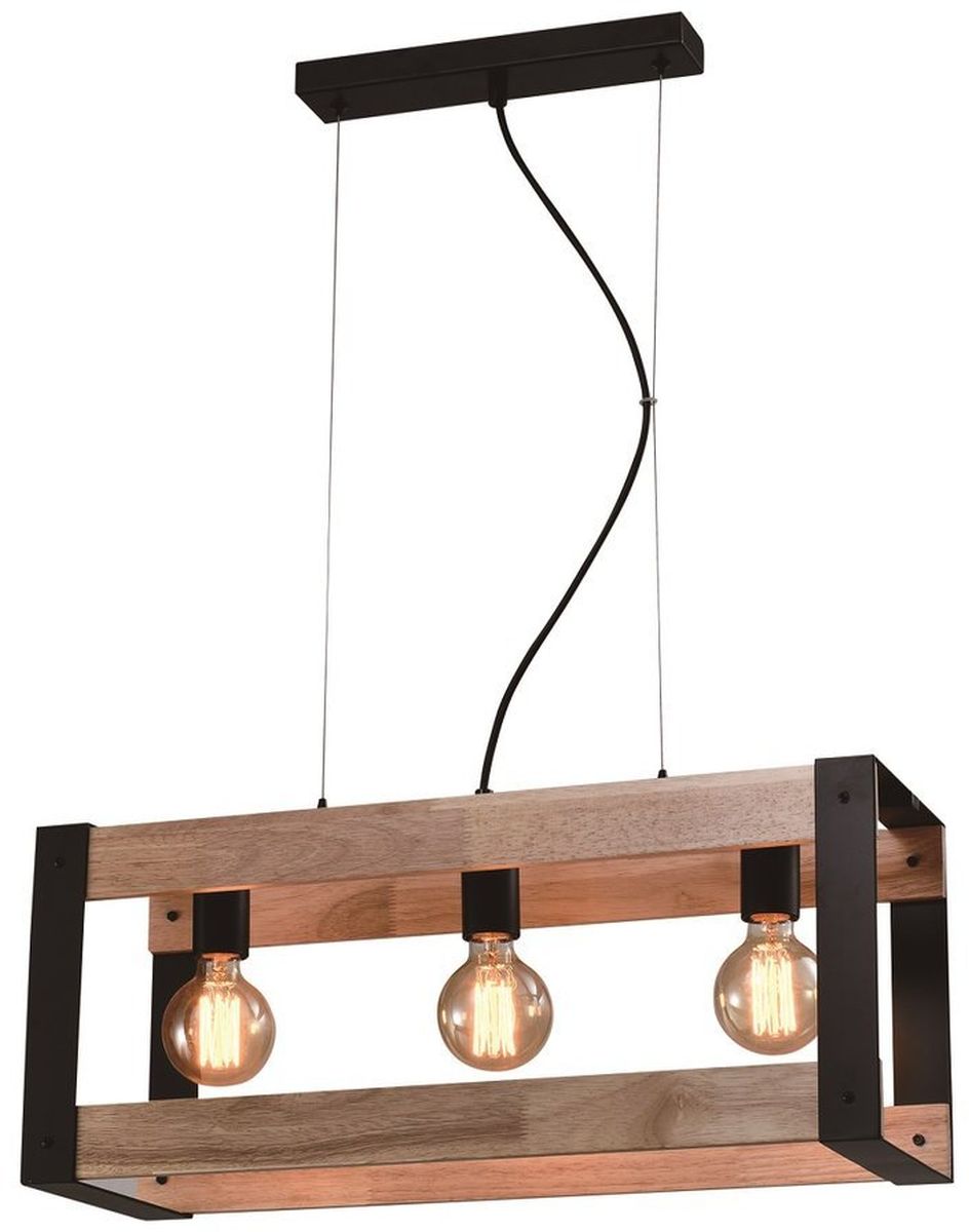 Candellux Varna függőlámpa 3x40 W fekete-fa 33-79077