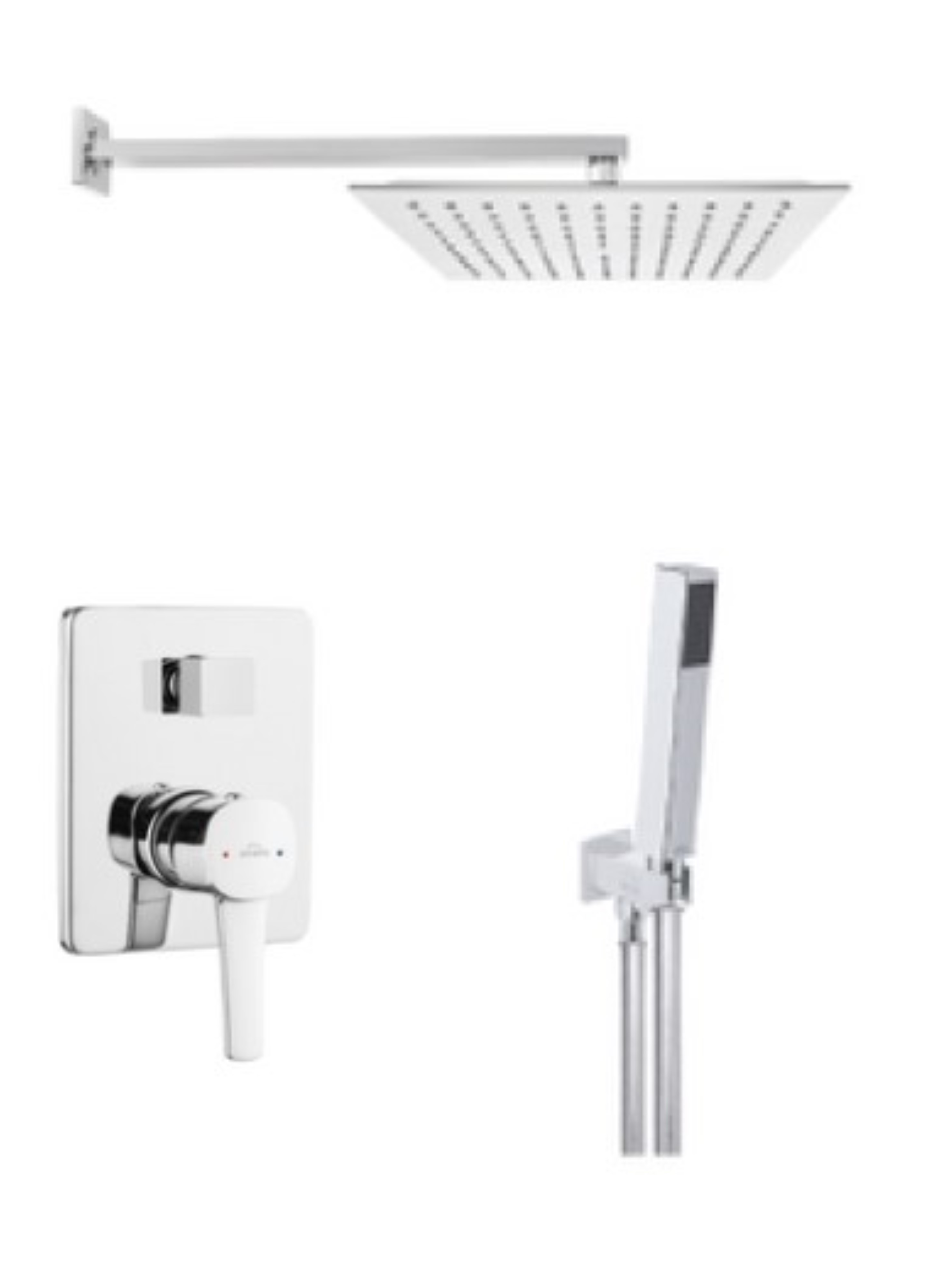 Invena Glamour zuhany készlet beépített trópusi zuhany opcióval króm BS-02-0K1