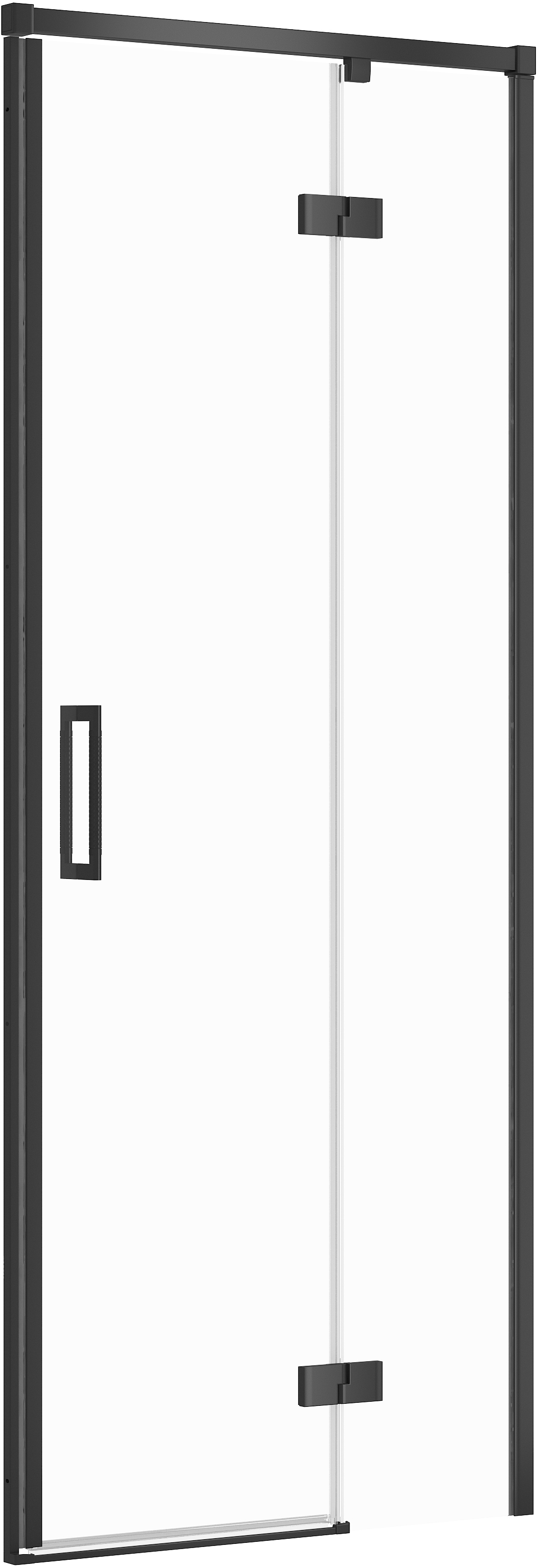 Cersanit Larga zuhanyajtók 80 cm dönthető fekete matt/átlátszó üveg S932-123