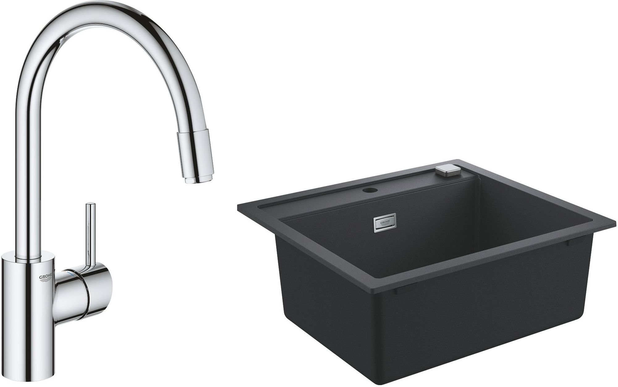 Készlet gránit mosogató Grohe K700 31651AP0, konyhai csaptelep Grohe Concetto 32663003