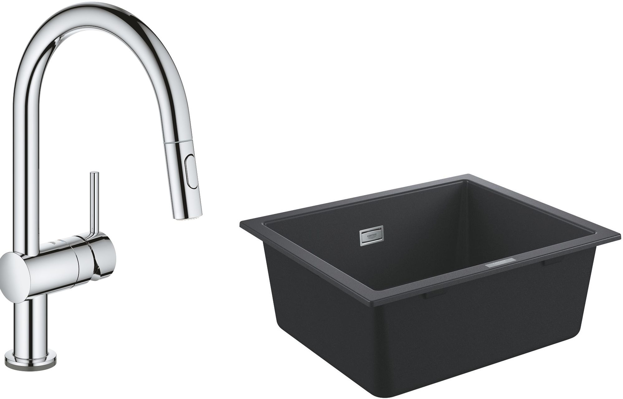 Készlet konyhai csaptelep Grohe Minta 31358002, gránit mosogató Grohe K700 31654AP0