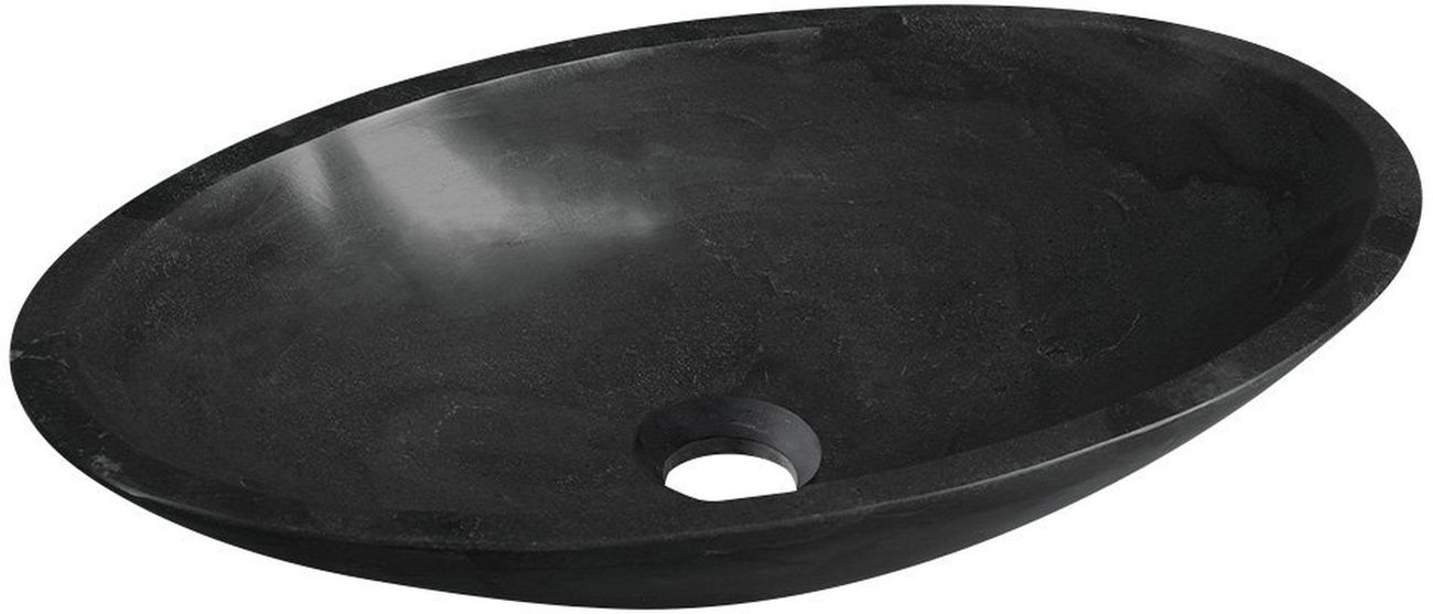 Sapho Blok mosdótál 60x35 cm ovális mosdótálak fekete 2401-40