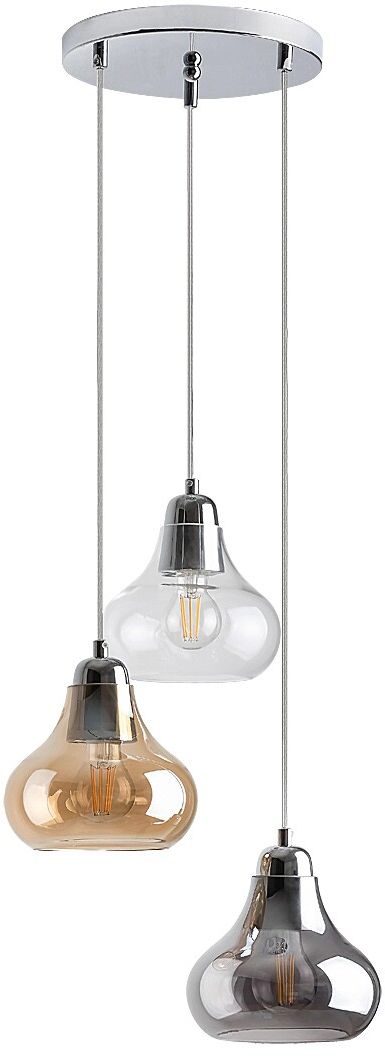 Rabalux Jezabel függőlámpa 3x60 W króm-füst színű 7977