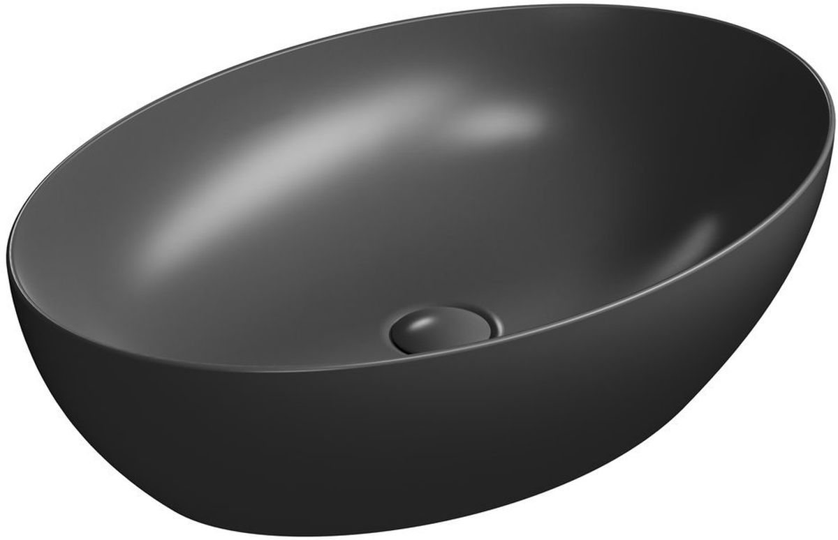 GSI Pura mosdótál 60x42 cm ovális mosdótálak fekete 884226