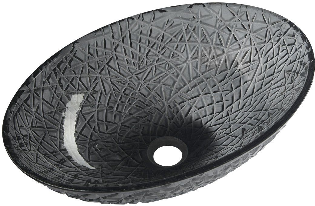 Sapho Beauty mosdótál 50x36 cm ovális mosdótálak fekete TY305SG