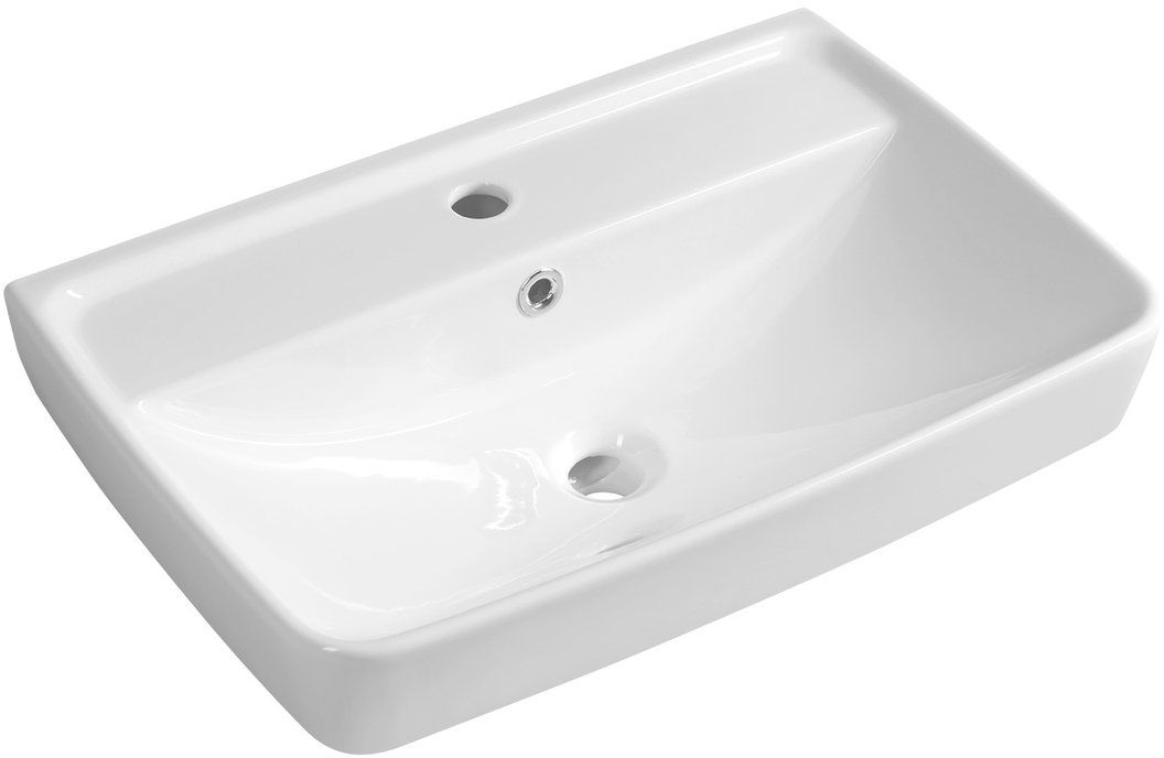 Aqualine Duru mosdótál 60x40 cm négyszögletes klasszikus-beépíthető fehér TU0351