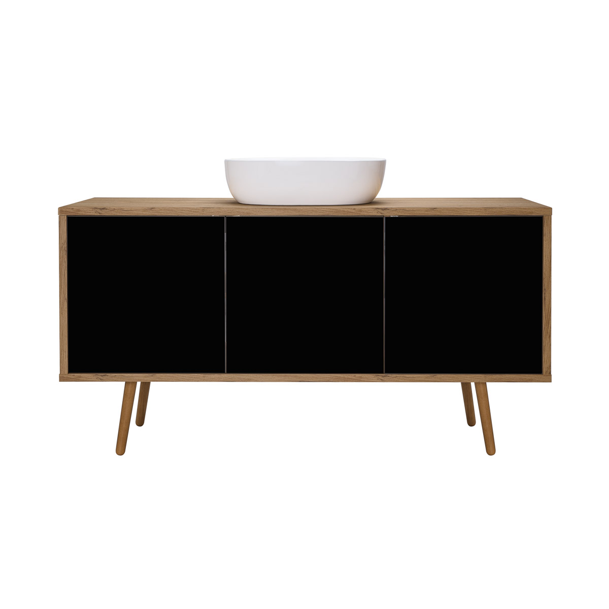 Oltens Hedvig szekrény 140x45x49.7 cm mosdókagyló alá akasztható fekete-tölgy 60205360