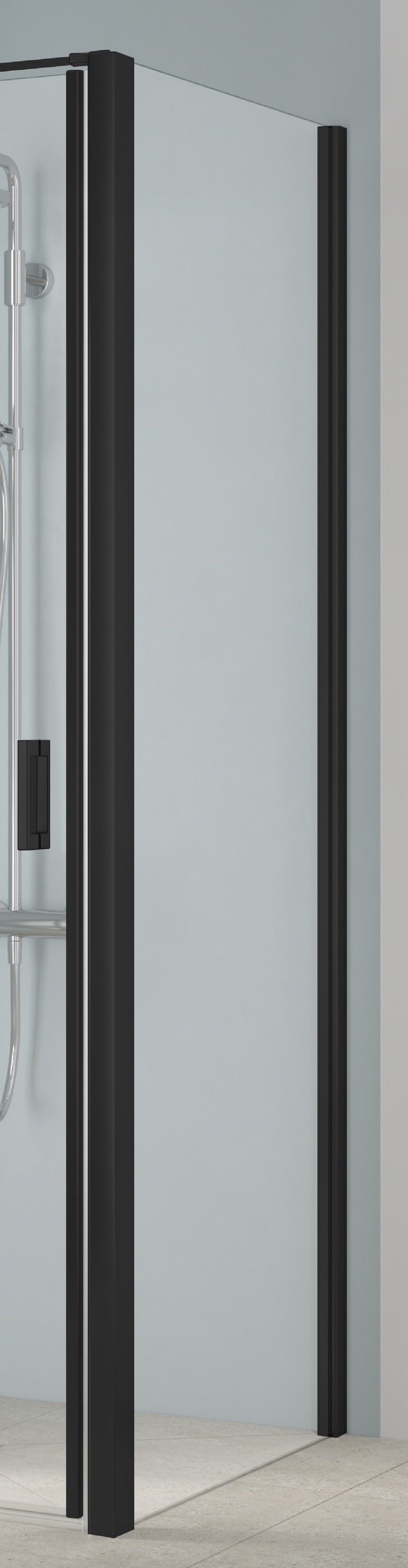 Kermi Cada XS zuhanyfal 100 cm fekete matt/átlátszó üveg CKTWD100203PK