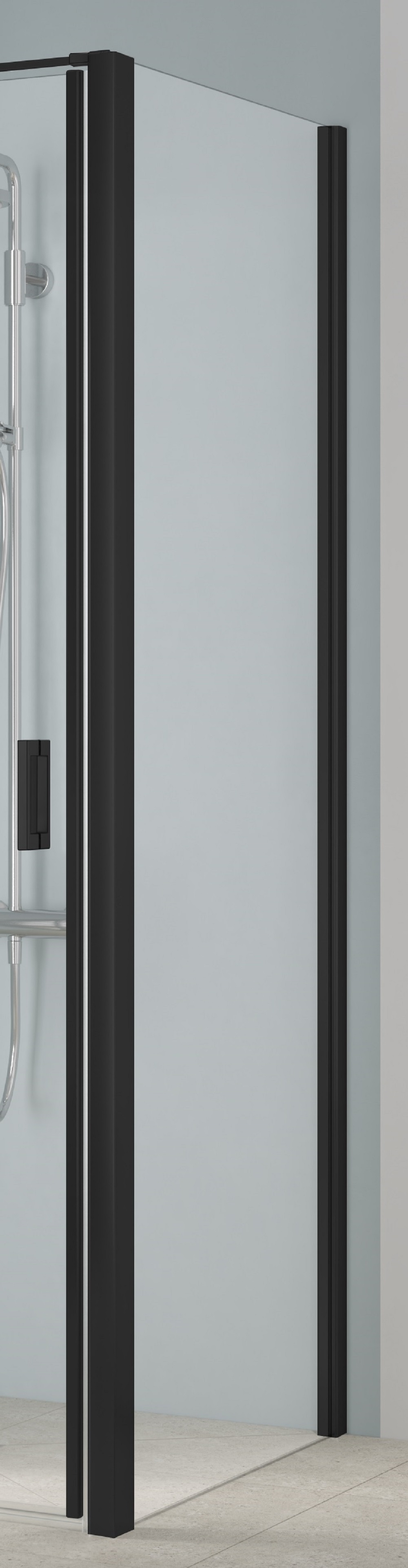 Kermi Cada XS zuhanyfal 50 cm fekete matt/átlátszó üveg CKTWD050203PK