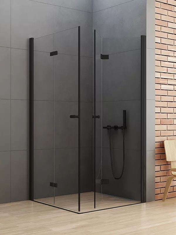 New Trendy New Soleo Black zuhanykabin 70x70 cm négyzet fekete matt/átlátszó üveg D-0233A/D-0237A