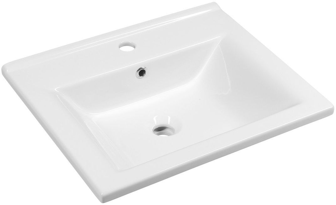 Aqualine Zuno mosdótál 55x45 cm négyszögletes klasszikus-beépíthető fehér 9055