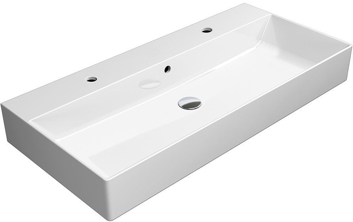 GSI Kube X mosdótál 100x47 cm négyszögletes klasszikus-mosdótálak-dupla fehér 9423211