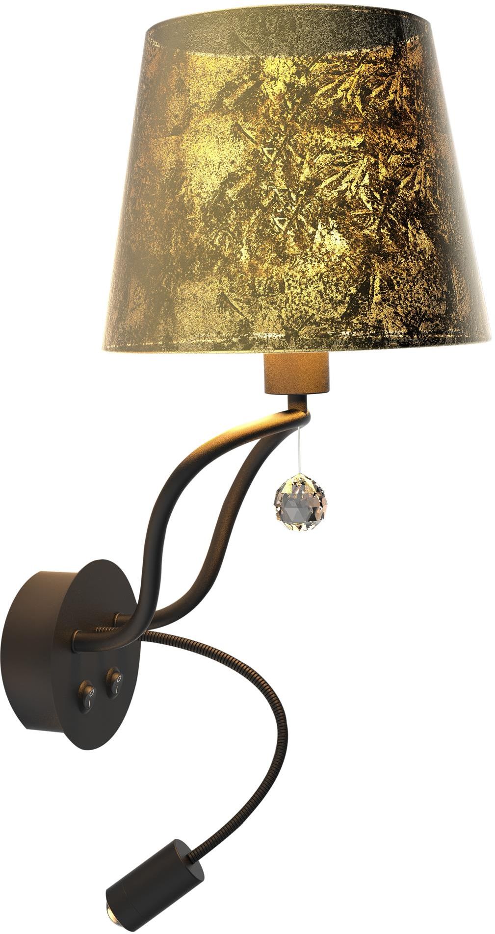 Apeti Saria oldalfali lámpa 2x8 W fekete-arany A0029-220