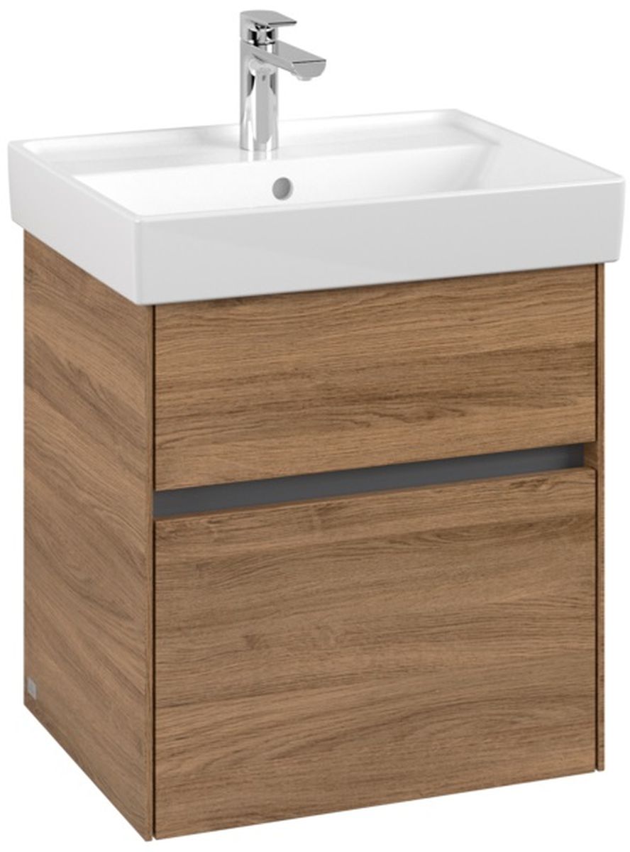 Villeroy & Boch Collaro szekrény 51x41.4x54.6 cm mosdókagyló alá akasztható tölgy C00700RH