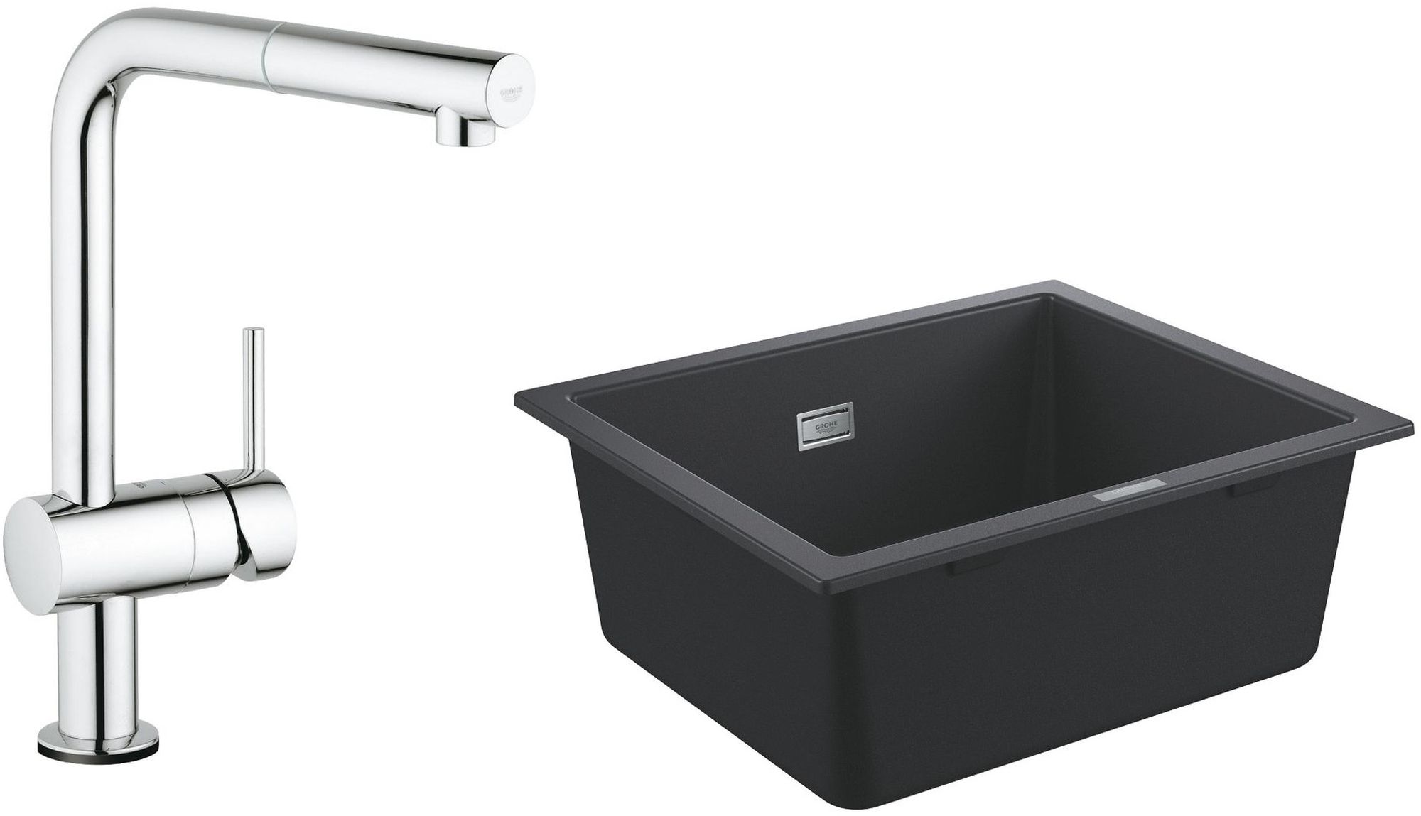 Készlet konyhai csaptelep Grohe Minta 31360001, gránit mosogató Grohe K700 31654AP0