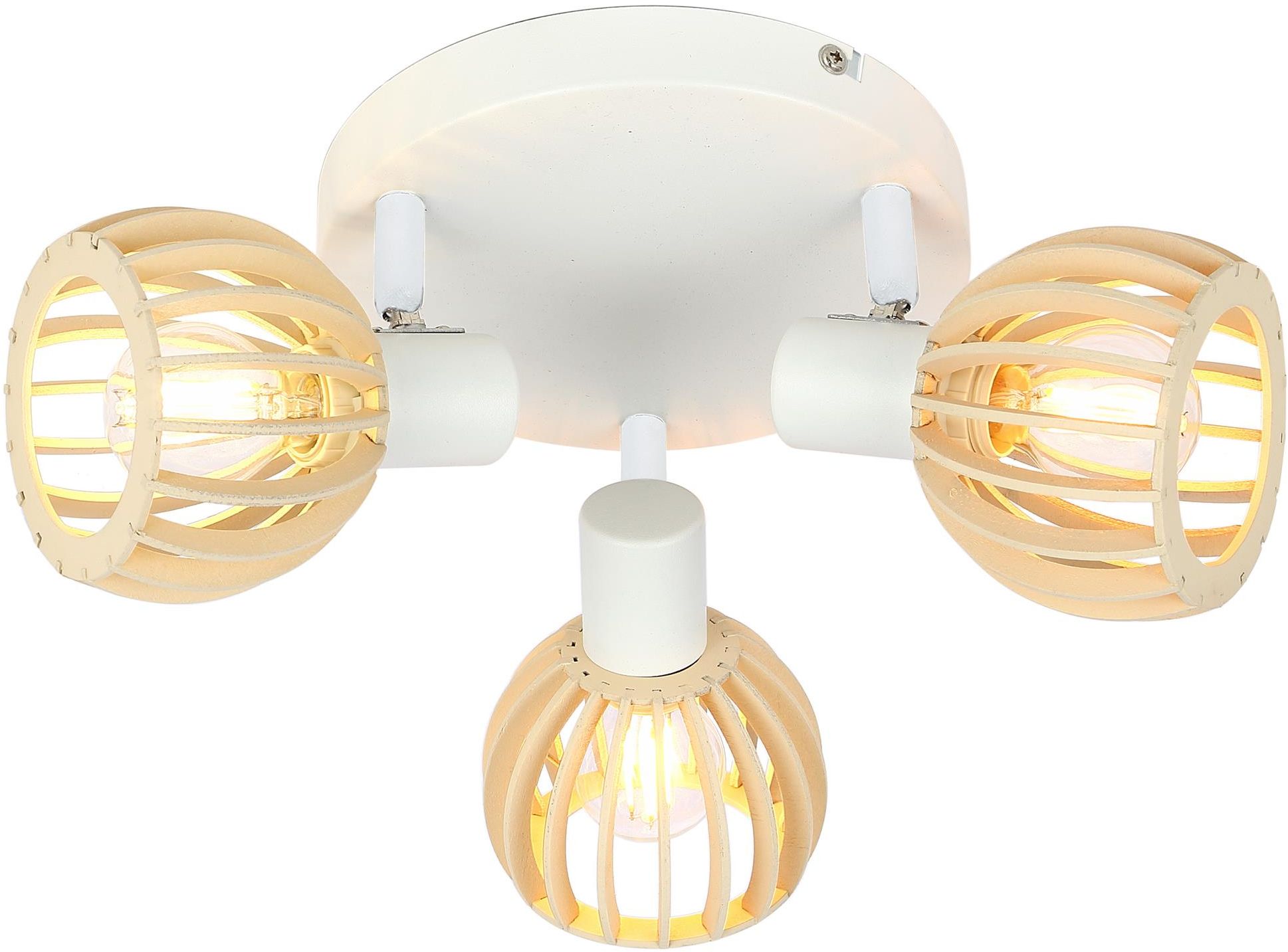 Candellux Atarri mennyezeti lámpa 3x25 W fehér-fa 98-68118