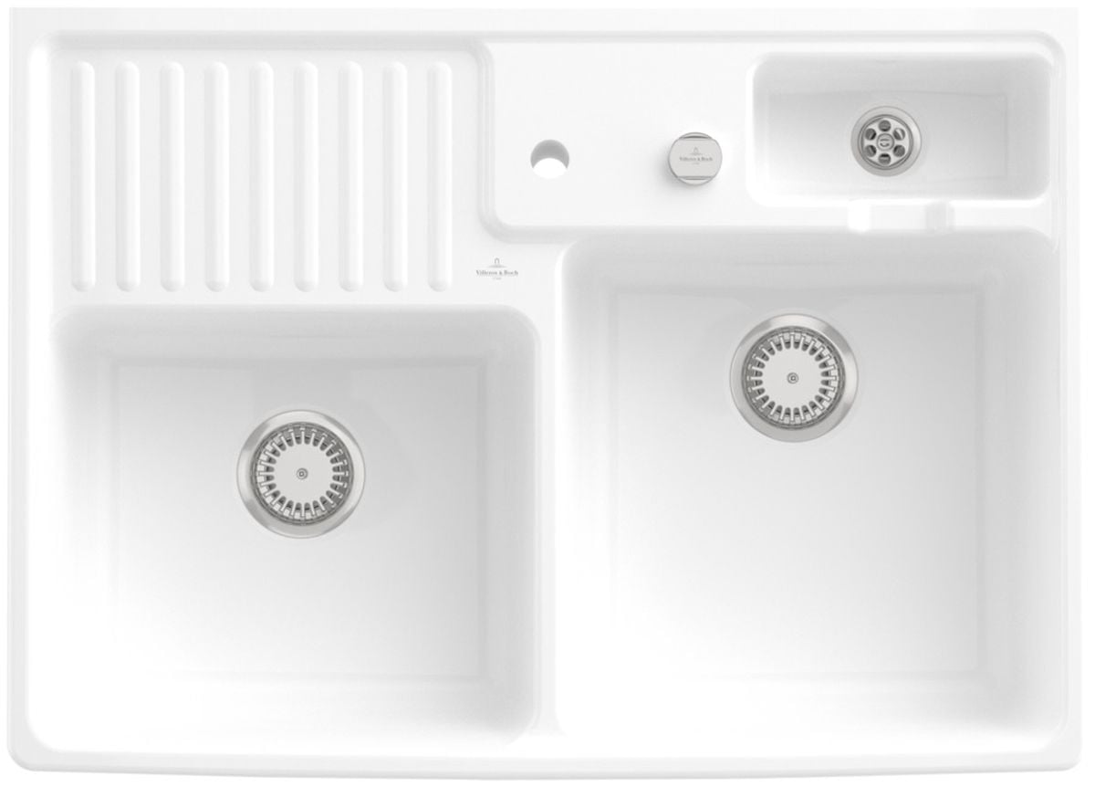 Villeroy & Boch Double-Bowl kerámia mosogató 89.5x63 cm fehér 632392R1