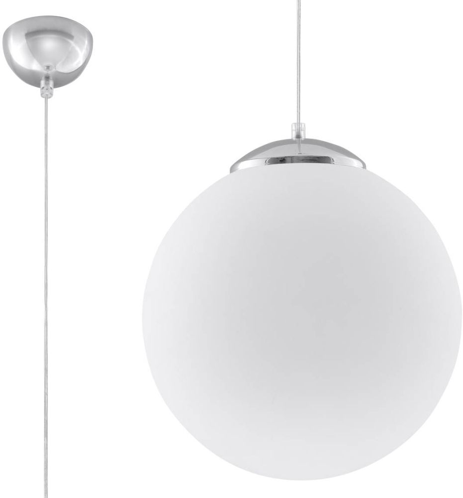 Sollux Lighting Ugo függőlámpa 1x60 W fehér-króm SL.0265