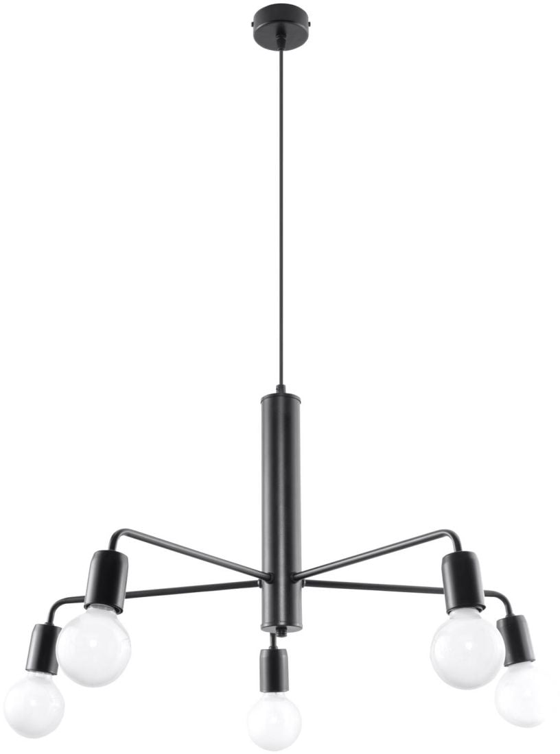 Sollux Lighting Duomo függőlámpa 5x60 W fekete SL.0304