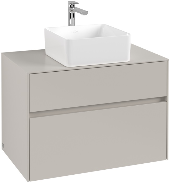 Villeroy & Boch Collaro szekrény 80x50x54.8 cm mosdókagyló alá akasztható szürke C03700VK