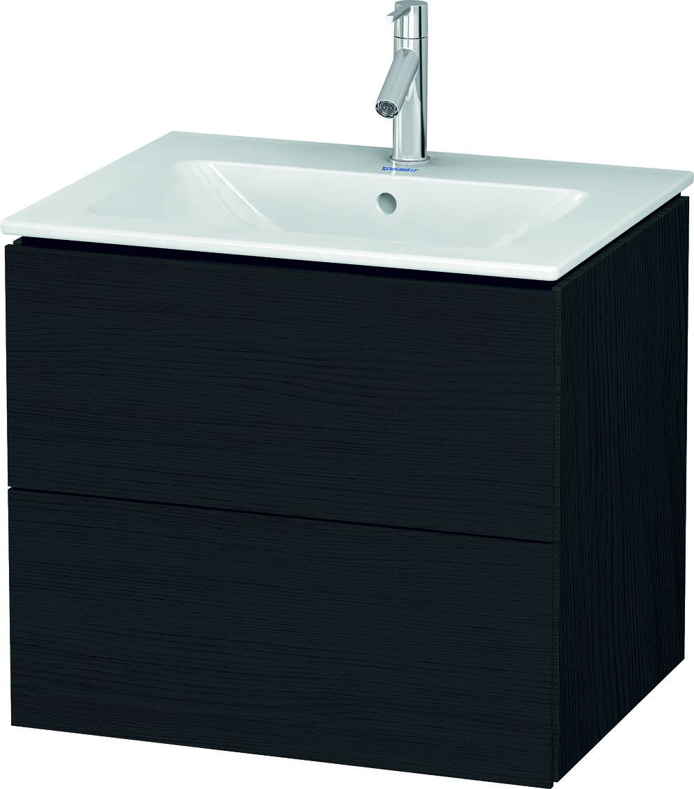 Duravit L-Cube szekrény 62x48.1x55 cm mosdókagyló alá akasztható fekete-tölgy LC624001616