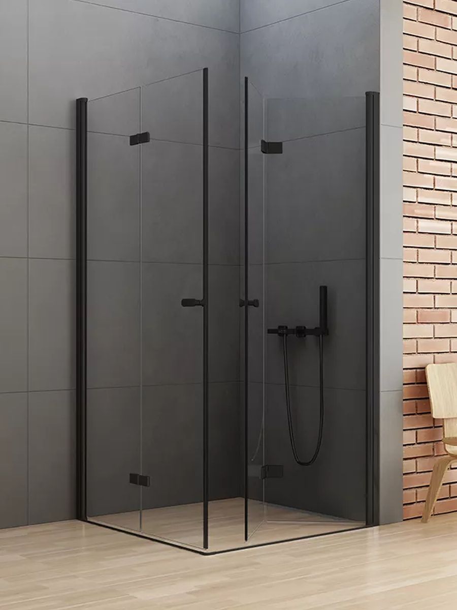 New Trendy New Soleo Black zuhanykabin 100x70 cm négyszögletes fekete matt/átlátszó üveg D-0233A/D-0240A