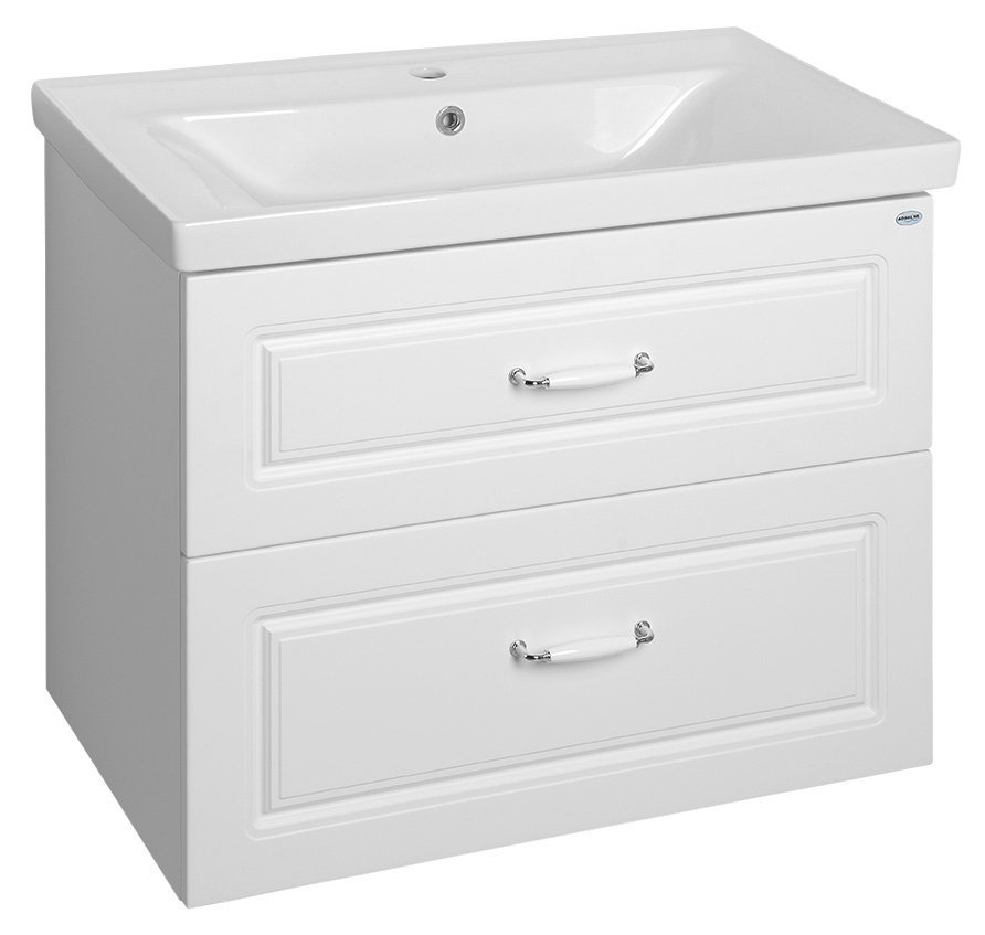 Aqualine Favolo szekrény 76.5x44.6x60 cm mosdókagyló alá akasztható fehér FV280