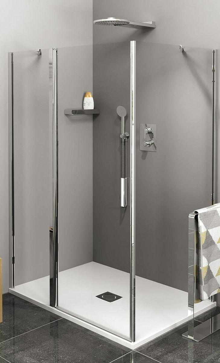 Polysan Zoom Line zuhanyfal 80 cm króm fényes/átlátszó üveg ZL3280