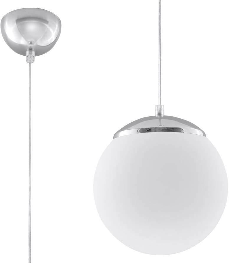 Sollux Lighting Ugo függőlámpa 1x60 W fehér-króm SL.0263