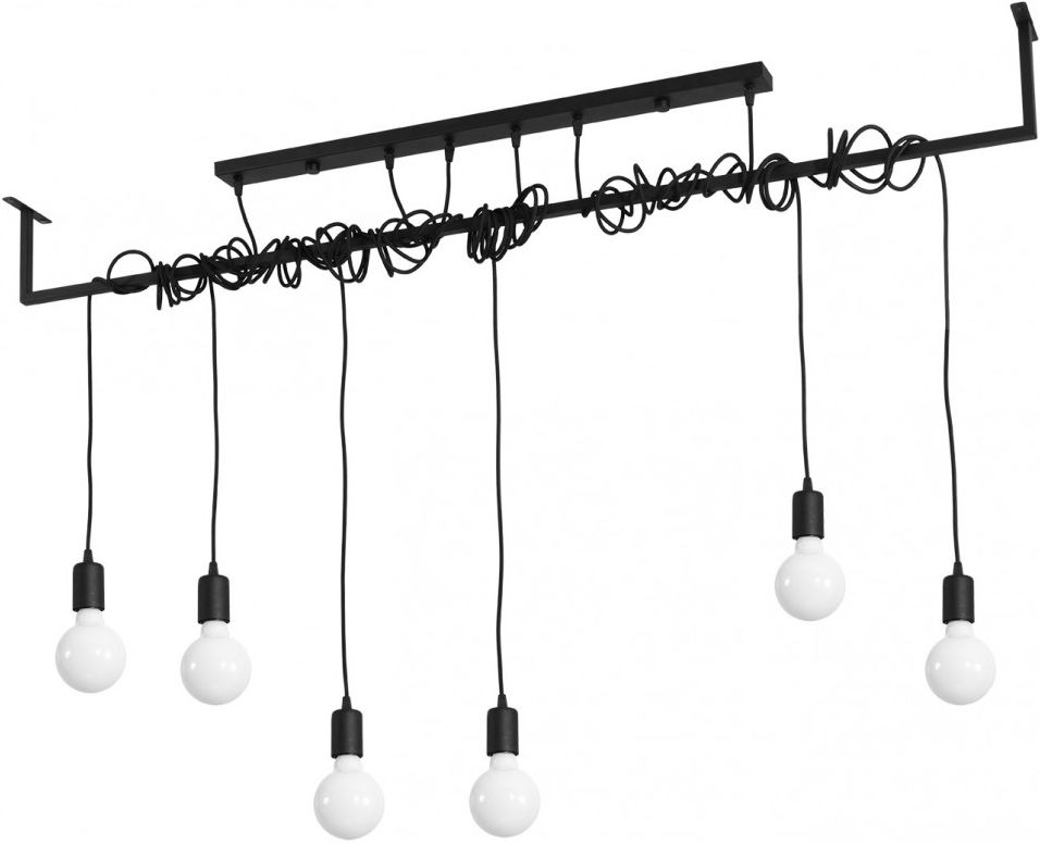 Sollux Lighting Salmanca függőlámpa 6x60 W fekete SL.0896