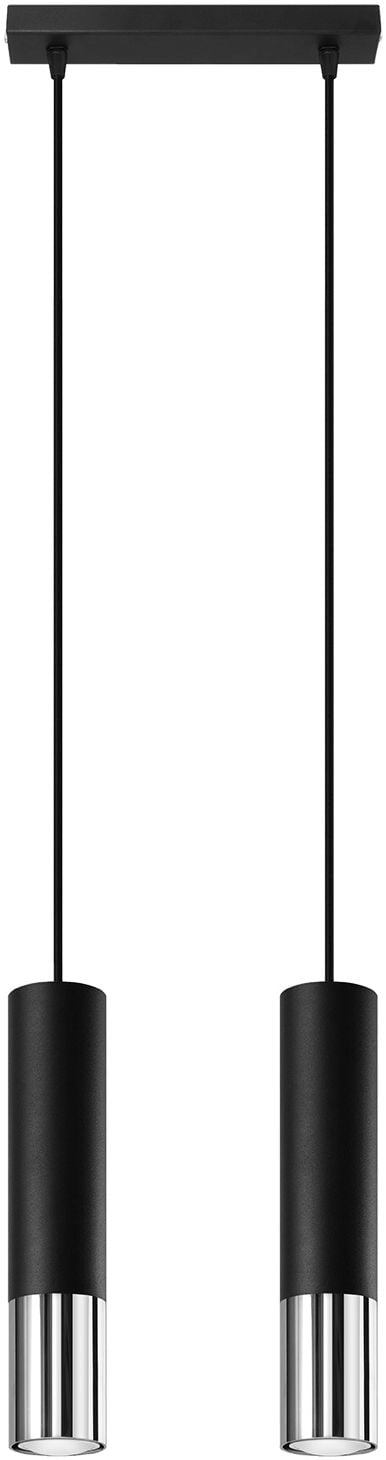 Sollux Lighting Loopez függőlámpa 2x40 W fekete-króm SL.0941