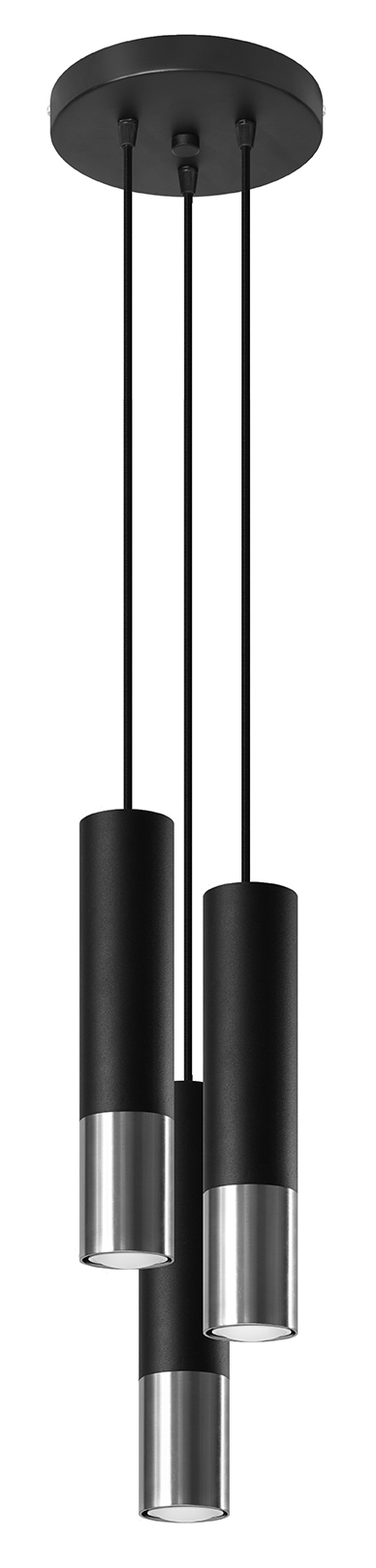 Sollux Lighting Loopez függőlámpa 3x40 W fekete-króm SL.0943